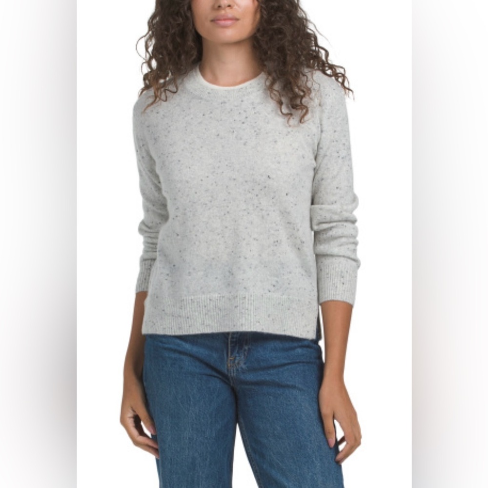 Jason Wu Cashmere Crew Neck Sweater with Double Layered Trim
